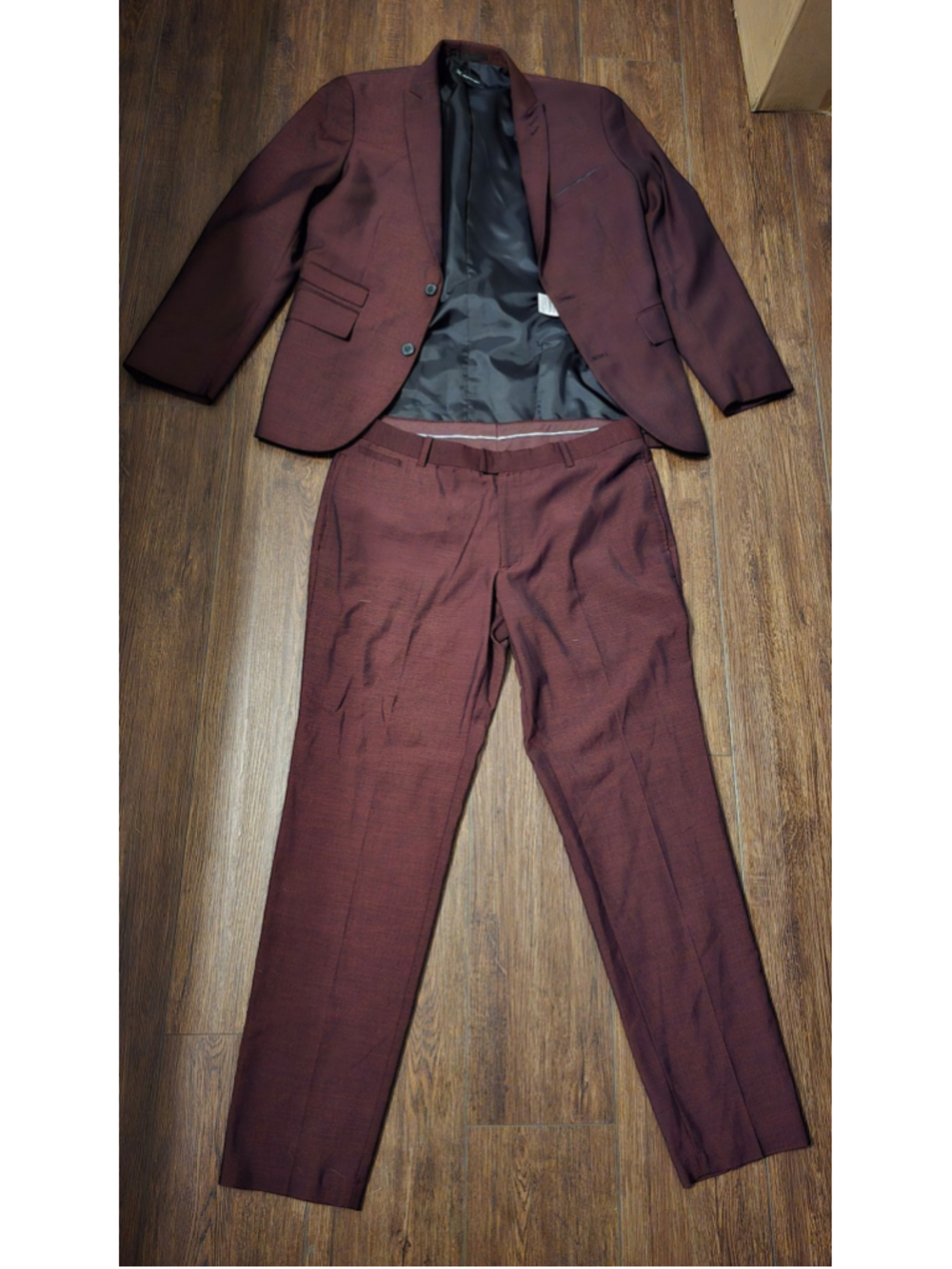 INC international concepts clothing - 2 piece suit jacket pants maroon
